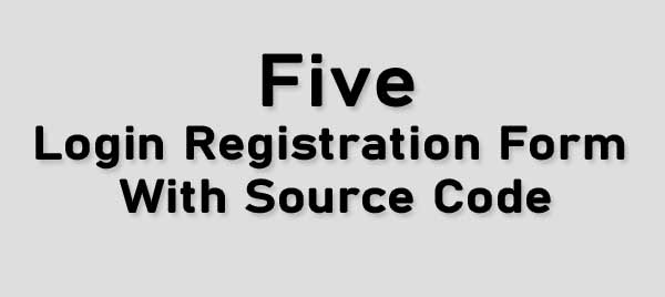 Five login registration forms