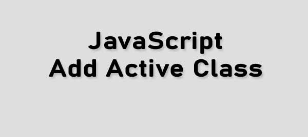 JavaScript add active class