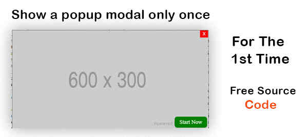 show popup modal only once
